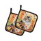 Edge Collections - Multicolor - Fall Cats Decorative Kitchen Pot Holders Pair - 2 Piece